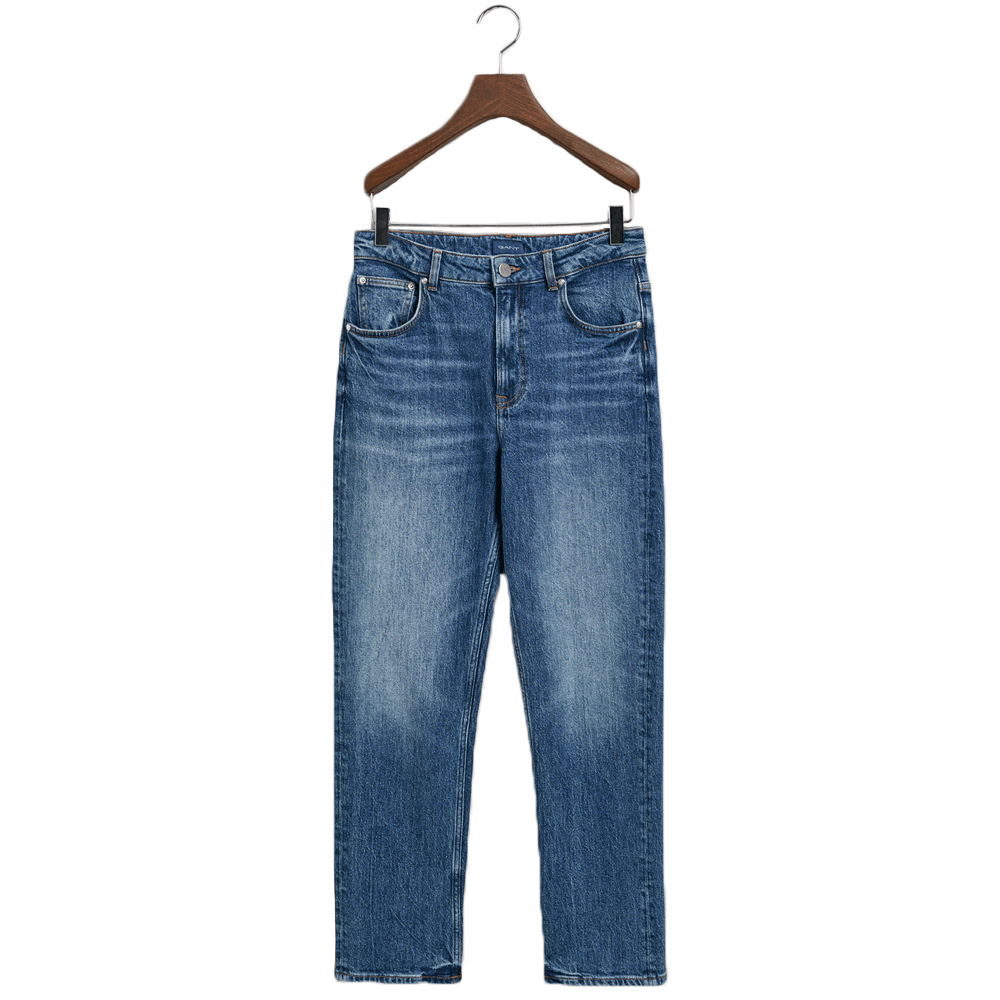 Gant High Waisted Straight Cropped Jeans